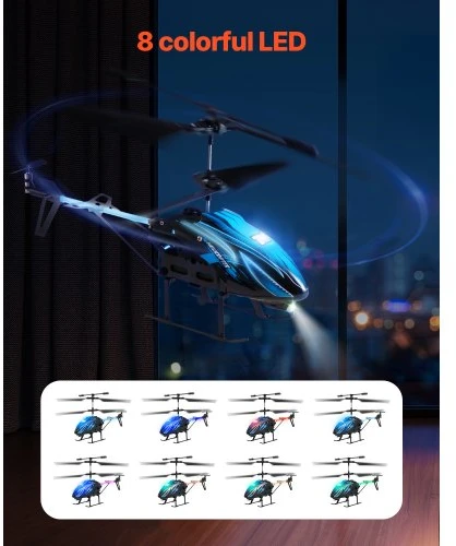 VEVOR RC sraigtasparnis, 2,4 GHz, 3,5 kanalo, 16 min skrydžio laikas, su aukščio palaikymu ir LED šviesomis