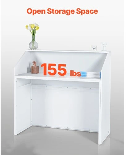 Koduva VEVOR recepcijos stalas, 1180 x 500 x 1115 mm, baltas