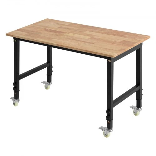 Koduva VEVOR reguliuojamas darbastalis ant ratukų, 680 kg, 122 x 60 cm, 72,5-107,5 cm