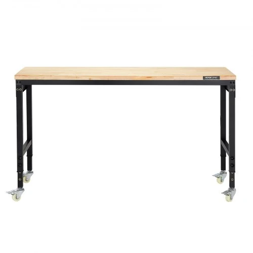 VEVOR Reguliuojamas darbo stalas 1524 mm, 907 kg, su elektros lizdu, ratukais ir pegboard