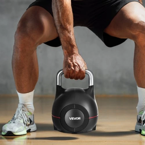 VEVOR Reguliuojamas kettlebell, juodas, 7 svorio lygiai, K002-EU