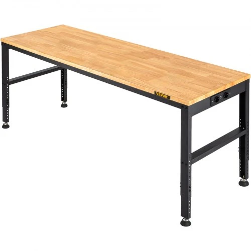 VEVOR Reguliuojamo aukščio darbastalis su elektros lizdais, 135 x 46 x 97 cm, 900 kg