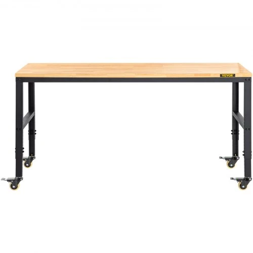 VEVOR Reguliuojamo aukščio darbo stalas, 122 x 61 cm, 79–104 cm, 720 kg, su rozetėmis