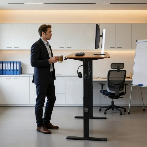 Koduva VEVOR reguliuojamo aukščio stalo rėmas su dvigubu varikliu, 104–160 cm, 4 atminties nustatymai, juodas