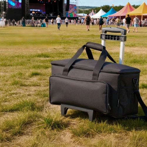 VEVOR Riedanti DJ kabelių krepšys, 1680D, su paminkštinimu, su ratukais, 6 nuimami skirstytuvai