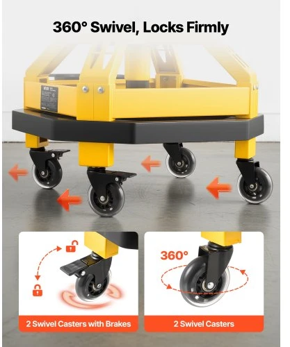 VEVOR Riedantis dirbtuvių krėslas su ratukais, 500–650 mm reguliuojamas aukštis, 360° pasukamas, 150 kg, su atlošu