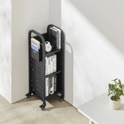 Koduva VEVOR riedantis knygų vežimėlis, 100 kg, 32 x 35 x 93,5 cm, juodas