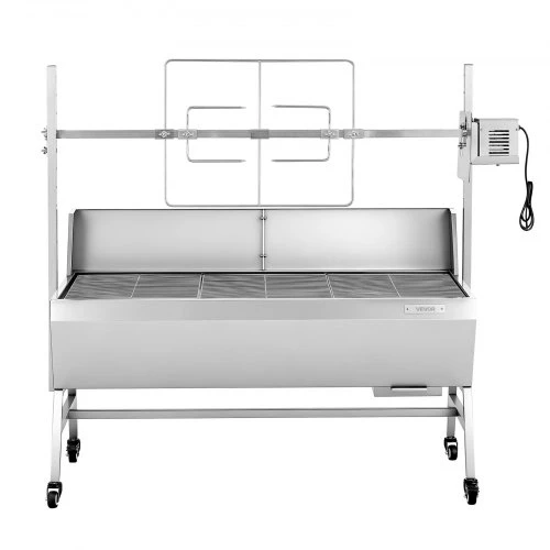 VEVOR Rotacinis grilis, 38 W, 60 kg, su ratukais ir 4 aukščio lygiais