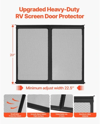 VEVOR RV įėjimo tinklelio apsauga, 571,5 x 508 mm, juoda