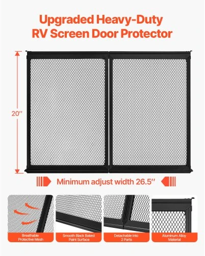 VEVOR RV įėjimo tinklelis durims, 673,1 x 508 mm, juodas