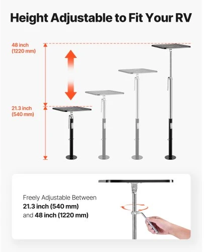 VEVOR RV ištraukiamos dalies atraminiai stovai, 2 vnt., plienas, juoda / sidabro, 54-122 cm