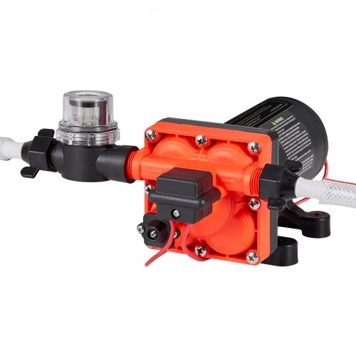 VEVOR RV vandens siurblys, 12 V DC, 5 GPM (18,9 l/min), 4 kamerų savaiminio įsiurbimo membraninis, 70 PSI