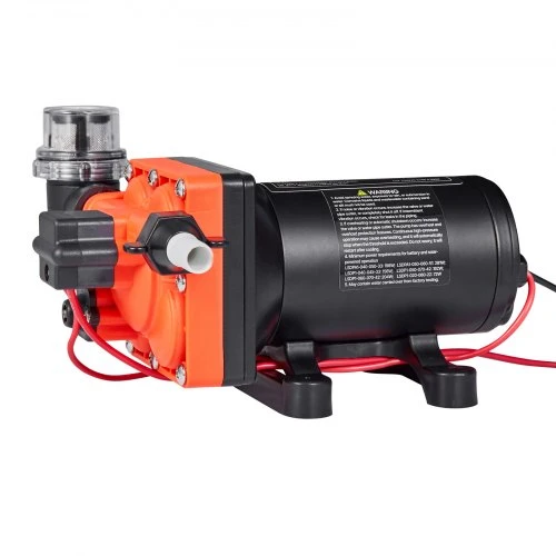 VEVOR RV vandens siurblys, 12 V DC, 5 GPM (18,9 l/min), 4 kamerų savaiminio įsiurbimo membraninis, 70 PSI