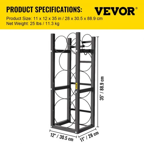 Koduva VEVOR šaltnešio balionų stovas 5 balionams, 35x12x11 in, 30 lb / 13,6kg