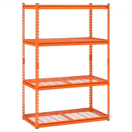 Koduva VEVOR sandėliavimo lentynos, 4 pakopų, 2400 lbs, reguliuojamos metalinės lentynos, 20 x 40 x 60 in, oranžinės