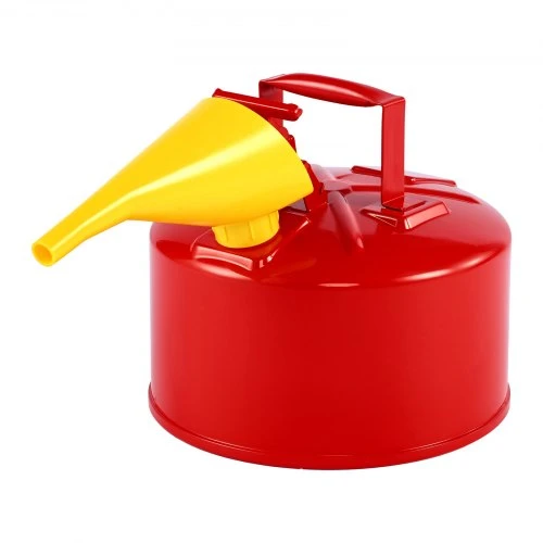 VEVOR Saugus benzino kanistras, 9,5 l, Type I, raudonas, su nerūdijančio plieno liepsnos slopintuvu ir PE piltuvėliu