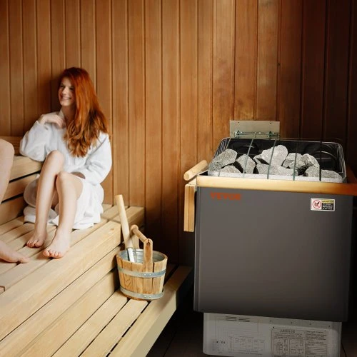 VEVOR Saunos krosnelė, 8 kW elektrinė, 400 V 3N, su 3 h laikmačiu ir skaitmeniniu valdikliu, 8–12 m³