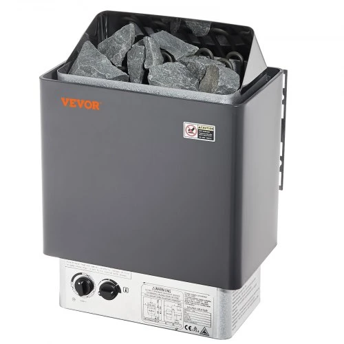 VEVOR Saunos krosnelė, 8 kW elektrinė, 400 V 3N, su 3 val. laikmačiu, integruotais valdikliais, 8–12 m³