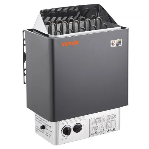 VEVOR Saunos krosnelė, 8 kW elektrinė, 400 V 3N, su 3 val. laikmačiu, integruotais valdikliais, 8–12 m³