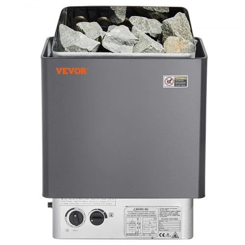 VEVOR Saunos krosnelė, 8 kW elektrinė, 400 V 3N, su 3 val. laikmačiu, integruotais valdikliais, 8–12 m³