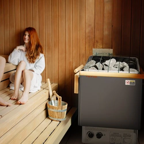 VEVOR Saunos krosnelė, 8 kW elektrinė, 400 V 3N, su 3 val. laikmačiu, integruotais valdikliais, 8–12 m³