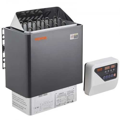 VEVOR Saunos krosnelė, 8 kW elektrinė, 400 V 3N, su 3 h laikmačiu ir skaitmeniniu valdikliu, 8–12 m³