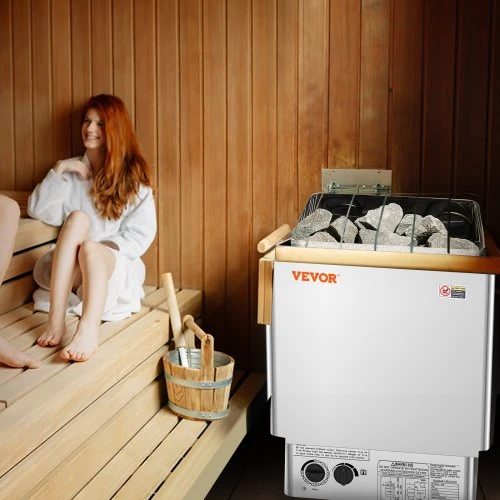 VEVOR Saunos krosnelė, 8 kW elektrinė, 400 V 3N, su 3 h laikmačiu, skirta 8–12 m³