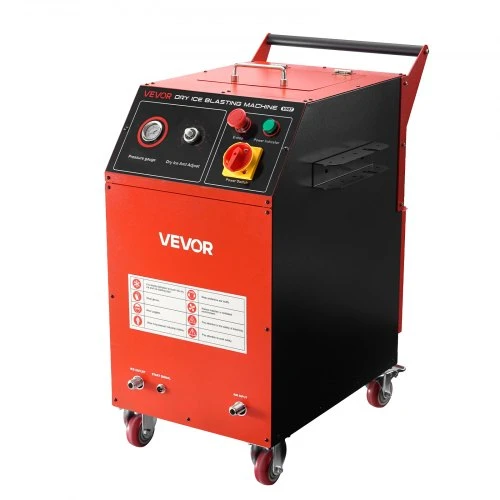 VEVOR Sauso ledo valymo mašina, 7,5kg talpa, su 4 antgaliais, reguliuojamu slėgiu ir sauso ledo kiekiu