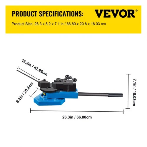 VEVOR SBG-40 metalo vijų lankstytuvas, universalus metalo strypų lankstytuvas