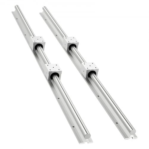 VEVOR SBR25 linijinių bėgių rinkinys, 2 vnt. 1200 mm, su 4 guoliniais slankikliais