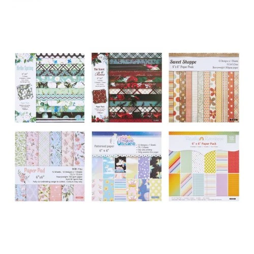 Koduva VEVOR scrapbooking popierius, 72 lapai, 152 mm, įvairių specialių raštų rinkinys