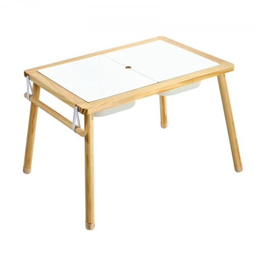 VEVOR Sensory table vaikams su 2 kėdutėmis, medinis, 81,5 x 60 x 50,5 cm, G16SKU3