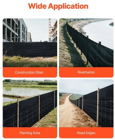 Koduva VEVOR sėsdimo užtvaro audinio ritinys, 0,6×30,5 m, su vielos atrama