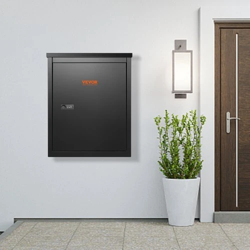 Koduva VEVOR sieninė siuntų dėžė, 39,1 x 26,9 x 52,1 cm, cinkuoto plieno, kodinė spyna