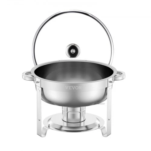 VEVOR Šildymo indų rinkinys bufetui, 5 Qt, 2 vnt., nerūdijančio plieno, sidabrinis