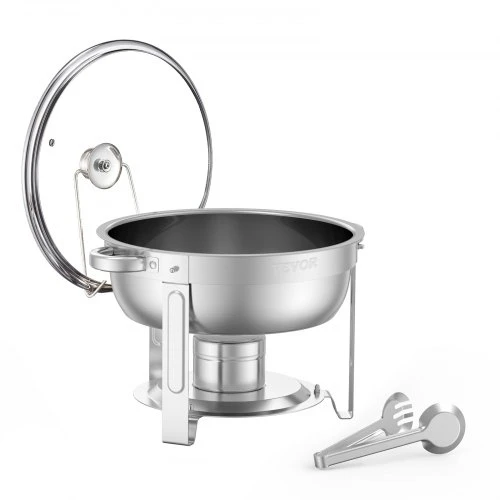 VEVOR Šildymo indų rinkinys bufetui, 5 Qt, 2 vnt., nerūdijančio plieno, sidabrinis