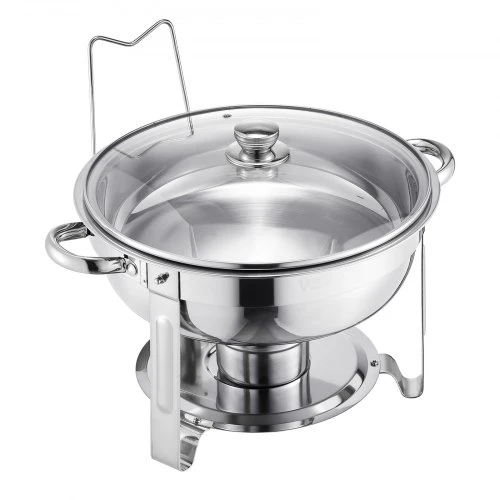 VEVOR Šildymo indų rinkinys bufetui, 5 Qt, 2 vnt., nerūdijančio plieno, sidabrinis