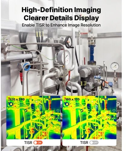 VEVOR Šiluminio vaizdo kamera YXP160 Android, 320 x 240 TISR, 25 Hz, 160 x 120 IR, -20°C iki 550°C