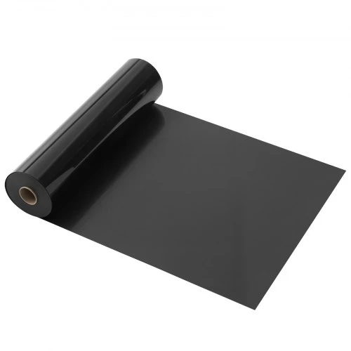 Koduva VEVOR šilumos perdavimo vinilas, 304,8 x 15240 mm, blizgios juodos spalvos HTV ritinys