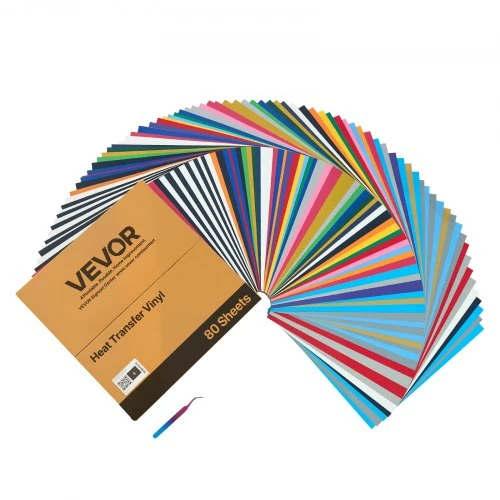 Koduva VEVOR šilumos perkėlimo vinilas, 80 vnt., 304,8 x 304,8 mm, įvairių spalvų, HTV