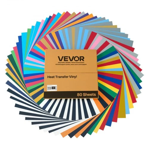 Koduva VEVOR šilumos perkėlimo vinilas, 80 vnt., 304,8 x 304,8 mm, įvairių spalvų, HTV