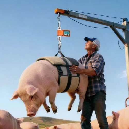 Koduva VEVOR skaitmeninės krano svarstyklės, 500 kg / 1100 lb, pramoninės pakabinamos svarstyklės su LCD ekranu