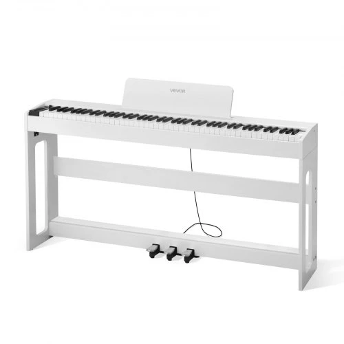 VEVOR Skaitmeninis pianinas, 88 klavišų, pilnai pasvertas, su stovu, baltas