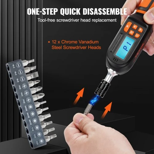 VEVOR Skaitmeninis sukimo momento atsuktuvas, 0,64 cm pavara, LCD, 0,30–7,98 N·m