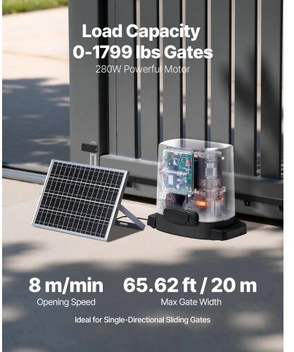 VEVOR Slankiojamų vartų automatika MD280, 280 W, iki 20 m, 816 kg