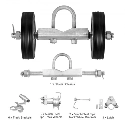 VEVOR Slankiojančių vartų rinkinys, 6 col. ratukų hardware rinkinys, C tipo