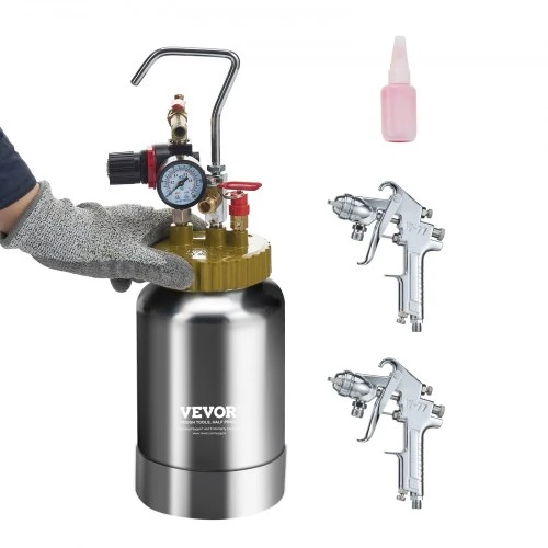 Koduva VEVOR slėginis dažų bakas, 2 l, 1.8 mm purškimo pistoletas, 3 m žarna, JY-SS2L