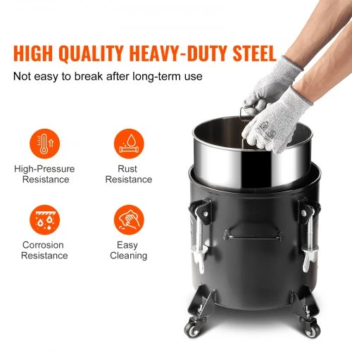 Koduva VEVOR slėginis dažų puodas, 20 l, 70 psi, plieno, su ratukais