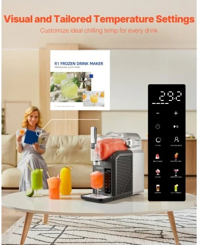 Koduva VEVOR slush machine, 2 l, 200 W, 6 preset programs, savivalio valymo funkcija