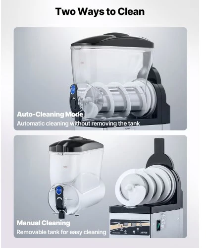 VEVOR Slush machine X-150, 15 l, juoda, nerūdijantis plienas